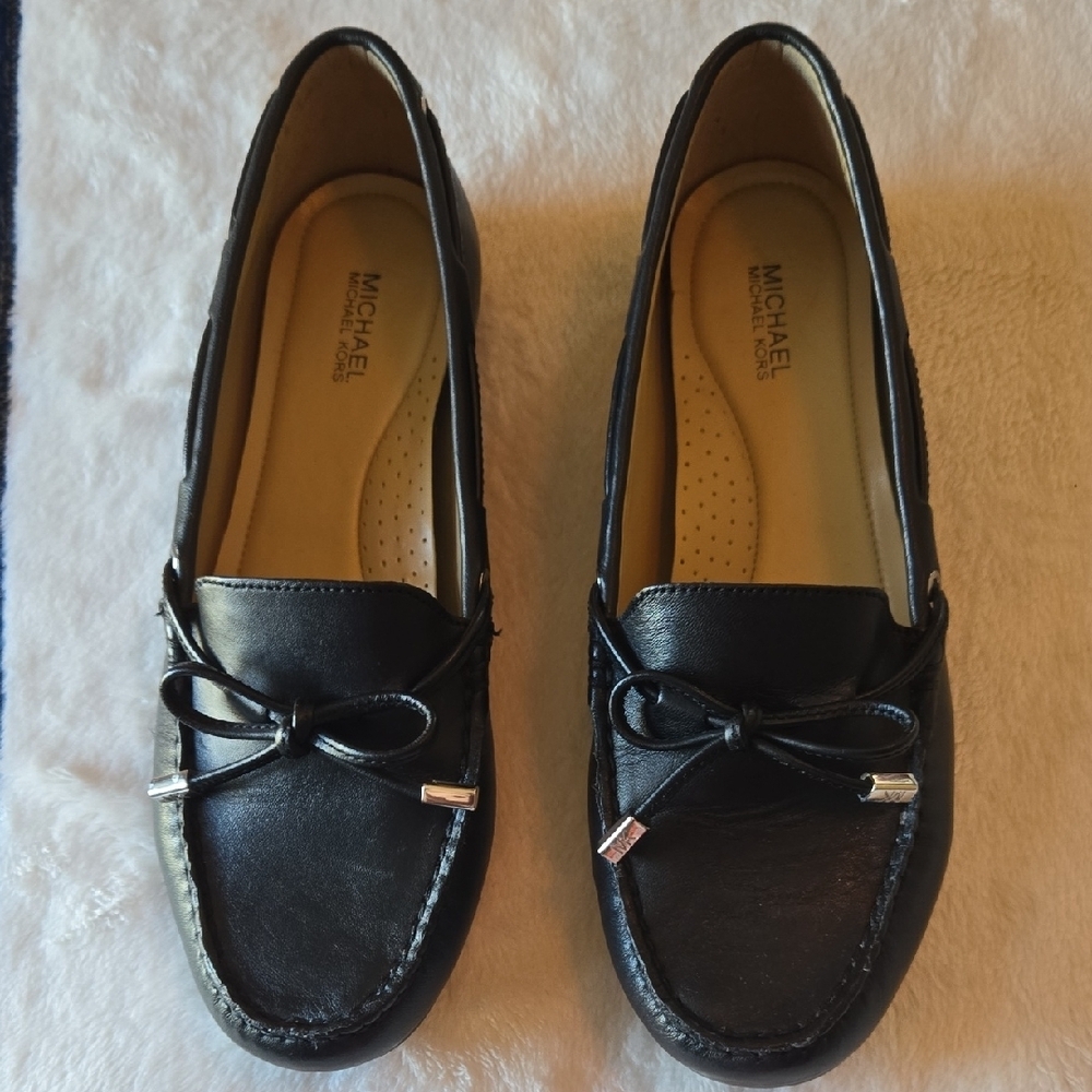 Michael Kors Sutton Black Moccasins Leather Slip-On Designer Staple Quiet Luxury - Picture 4 of 11